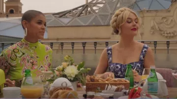 Dolce and Gabbana Pleated Printed Cotton Poplin Dress worn by Audrey Hope (Emily Alyn Lind) as seen in Gossip Girl (S02E10)