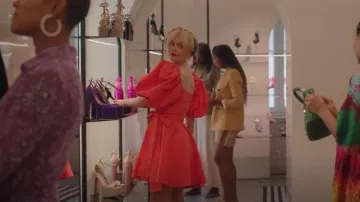 Valentino Cotton Blend Micro Faille Mini Dress worn by Audrey Hope (Emily Alyn Lind) as seen in Gossip Girl (S02E10)