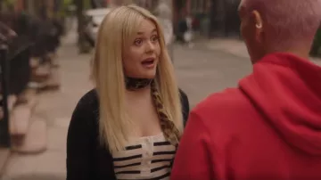 Saint Laurent Leopard Print Silk Chiffon Scarf worn by Audrey Hope (Emily Alyn Lind) as seen in Gossip Girl (S02E10)