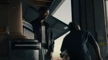 The Kooples Black Satin Ef­fect Jack­et worn by Little Mo (Keith Machekanyanga) as seen in Your Honor (S02E02)