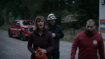 Lululemon Pack It Down Jack­et worn by Sharon Leone (Diane Farr) as seen in Fire Country (S01E09)
