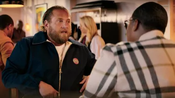 Gucci Navy Blue Zip Jacket worn by Ezra (Jonah Hill) as seen in You People