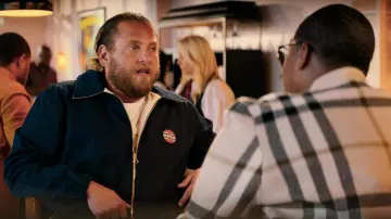 Gucci Navy Blue Zip Jacket worn by Ezra (Jonah Hill) as seen in You People