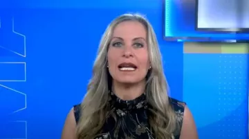 Derek Lam 10 Crosby Floral Sleeveless Blouse porté par Becky Worley vu dans Good Morning America le 27 janvier 2023