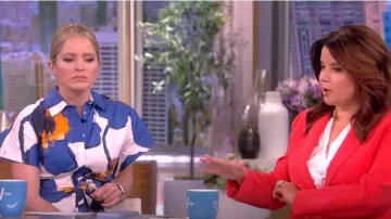 Carolina Herrera Belted Floral Shirtdress worn by Sara Haines as seen in The View on  January 27, 2023