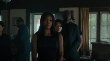 Staud Bait Flap-Pocket Dress worn by Eva (Gabrielle Union) as seen in Truth Be Told (S03E02)