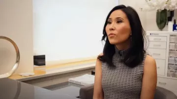 French Connection Mozart Popcorn Stitch Sleeveless Cotton Sweater worn by Vicky Nguyen as seen in Today on January 30, 2023