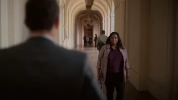 St John Collection Textured Inlay Knit Topper Top worn by Poppy Scoville-Parnell (Octavia Spencer) as seen in Truth Be Told (S02E01)