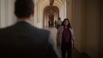 St John Collection Textured Inlay Knit Topper Top worn by Poppy Scoville-Parnell (Octavia Spencer) as seen in Truth Be Told (S02E01)