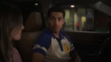 Rhude Men's Colorblock Wool & Cashmere Polo usado por Andre Johnson, Jr. (Marcus Scribner) como se ve en grown-ish (S05E12)