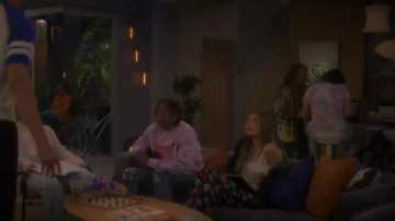 Staud Oscar Crocheted Floral Pants In Black Multi worn by Lauryn (Amelie Zilber) as seen in grown-ish (S05E12)