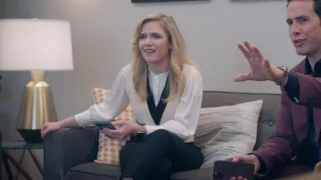 Sandro Suzy Cable Knit Vest worn by Sadie Ryan (Harriet Dyer) as seen in American Auto (S02E02)