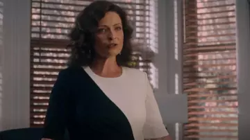 Calvin Klein Colorblock Scuba Knit Dress worn by Wendy Cagney as seen in The Spencer Sisters (S01E01)