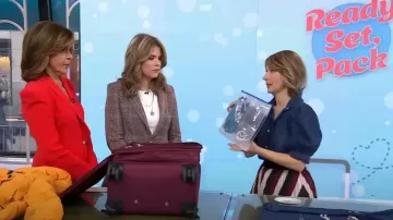 Ba&Sh Honey Puff Sleeve Denim Shirt worn by Samantha Brown as seen in Today with Hoda & Jenna on February 1, 2023