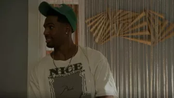 Rhude Nice T-shirt worn by Malik Wright (Hosea Chanchez) as seen in The Game (S02E07)