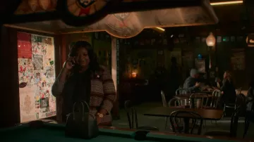 Misook Plus Size Collarless Melange Striped Jacket worn by Poppy Scoville-Parnell (Octavia Spencer) as seen in Truth Be Told (S02E04)