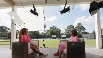 Alexander McQueen Oversize Glitter Sneaker worn by Gayle King as seen in CBS Mornings on February 1, 2023