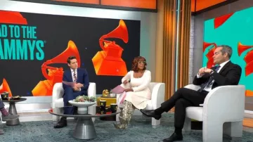 Zara Knit Dress with Buttons worn by Gayle King as seen in CBS Mornings on February 2, 2023