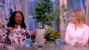 Melanin Apparel Black and Famous Mugshot Hoodie worn by Whoopi Goldberg as seen in The View on February 2, 2023