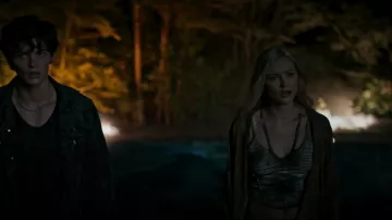 Anthropologie The Reed Sweater Corset Top worn by Luna Briggs (Chloe Rose Robertson) as seen in Wolf Pack (S01E01)