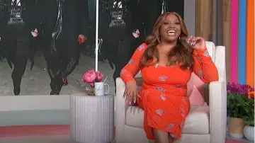 Ganni Ruched Floral Midi-Dress worn by Sherri Shepherd as seen in Sherri on  January 25, 2023