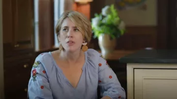 Velvet by Graham & Spencer Arabelle Embroidered Top worn by Erin Napier as seen in Home Town (S07E01)