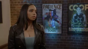 Meshki Denim Corset Top worn by Skye(Madison Shamoun) as seen in All American (S05E09)