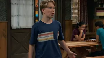 Quiksilver El Ray Stripe Boys Tee worn by Jake (Luke Busey) as seen in BUNK'D (S06E14)