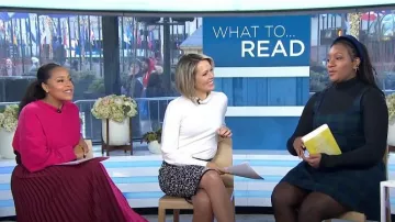 Lucy Paris Frances Color Block Sweater worn by Sheinelle Jones as seen in Today on  February 6, 2023