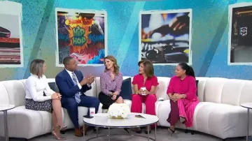 Lucy Paris Frances Color Block Skirt worn by Sheinelle Jones as seen in Today on  February 6, 2023