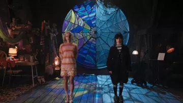 Revere Wood Black Music Stand of Wednesday Addams / Goody Addams (Jenna Ortega) in Wednesday (S01E01)