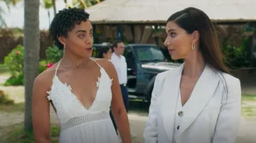 Free People Adel­la Maxi Slip­dress worn by Ruby Akuda (Kiara Barnes) as seen in Fantasy Island (S02E05)