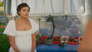 Free People Marina Mini Dress White worn by Ruby Akuda (Kiara Barnes) as seen in Fantasy Island (S02E05)