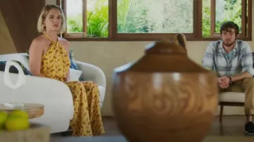 INC International Concepts Cotton Twist Halter Jumpsuit worn by Bridge Summers (Hope Lauren) as seen in Fantasy Island (S02E05)