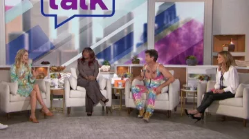 Veronica Beard Jania Leather Trousers worn by Natalie Morales as seen in The Talk on February 6, 2023