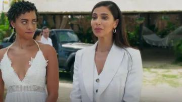 Bella Freud Chrissie Waistcoat worn by Elena Roarke (Roselyn Sánchez) as seen in Fantasy Island (S02E05)