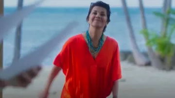 Zara Satin Effect Tunic worn by Christine Collins (Bellamy Young) as seen in Fantasy Island (S01E06)