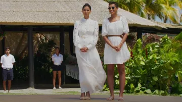 Maeve Eyelet Mini Dress worn by Ruby Akuda (Kiara Barnes) as seen in Fantasy Island (S01E06)