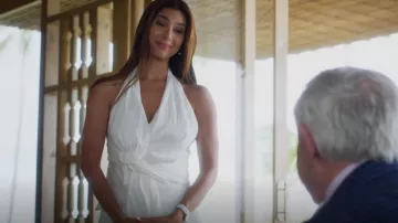 Zara Linen Halter Twist Top worn by Elena Roarke (Roselyn Sánchez) as seen in Fantasy Island (S01E08)