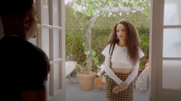 Mini jupe à motif Houndstooth Msgm portée par Olivia Baker (Samantha Logan) vue dans All American (S05E10)