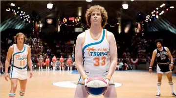 Flint Tropics basketball jersey worn by Jackie Moon (Will Ferrell) as seen in Semi-Pro movie