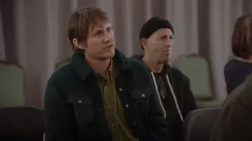 Goodfellow and Co Sherpa Long Sleeve Shacket worn by Derek Richardson as seen in Welcome to Flatch (S02E13)