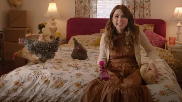 Moon River Smocked Tiered Mi­di Dress worn by Cheryl Peterson (Aya Cash) as seen in Welcome to Flatch (S02E13)