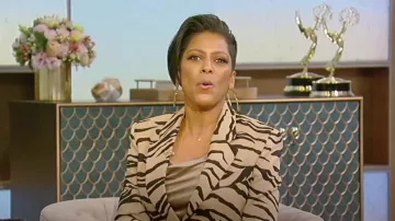 Stella McCartney Tiger Stripe Single Breasted Blazer worn by Tamron Hall as seen in Tamron Hall Show on February 3, 2023