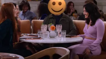 Asos Design Knit­ted Wrap Top in Lilac worn by Valentina (Francia Raisa) as seen in How I Met Your Father (S02E03)