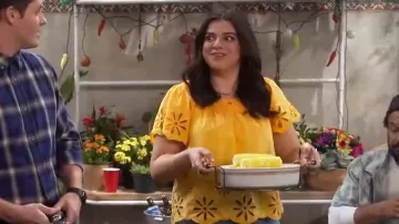 Rails Sonora in Marigold Eyelet worn by Mayan (Mayan Lopez) as seen in Lopez vs. Lopez (S01E10)