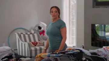 Lululemon Swiftly Tech Green Flowers Tee worn by Dolores Catania as seen in The Real Housewives of New Jersey (S13E01)