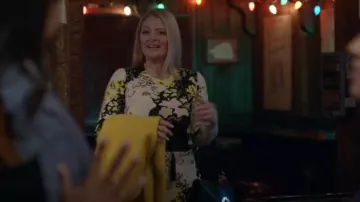 Opening Ceremony Floral-Print Long-Sleeve Rib-Knit Midi Dress worn by Lexi (Lauren Ash) as seen in Not Dead Yet (S01E01)