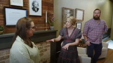 Urban Outfitters Afternoon The Label Frida Midi Dress worn by Erin Napier as seen in Home Town (S07E07)