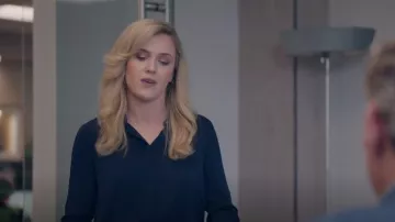 Theory Sunaya Blouse worn by Sadie Ryan (Harriet Dyer) as seen in American Auto (S02E03)